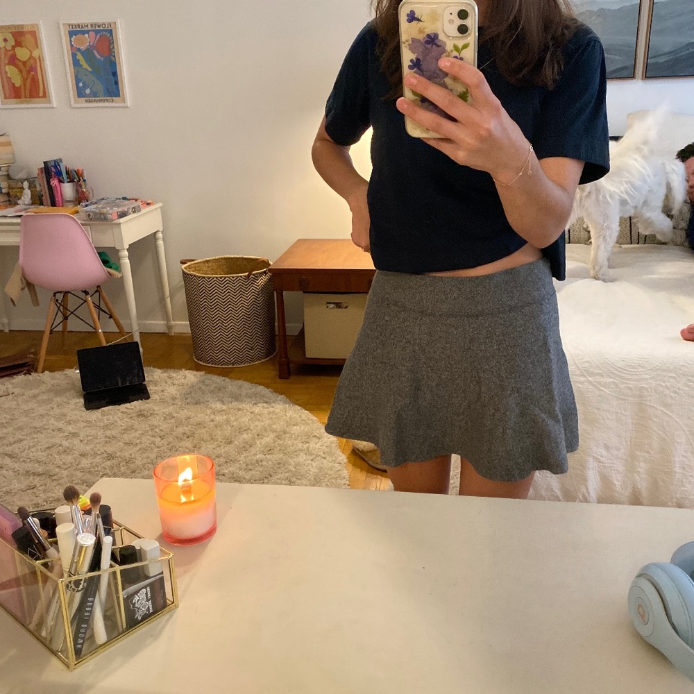 Aritzia Knit Gray Skater Skirt
